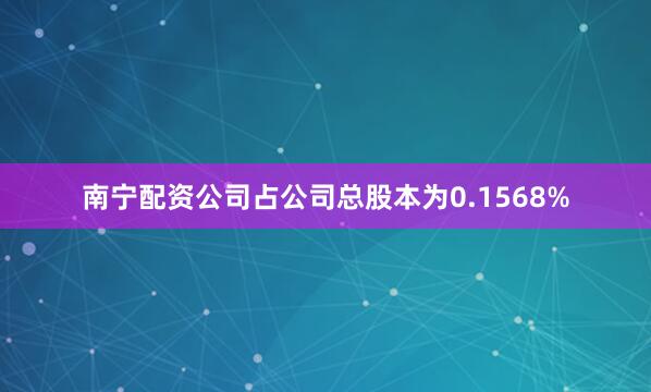 南宁配资公司占公司总股本为0.1568%