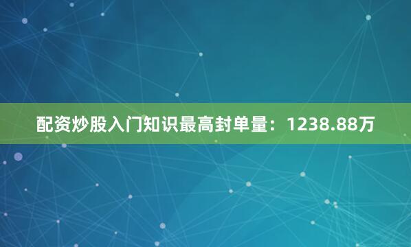 配资炒股入门知识最高封单量：1238.88万